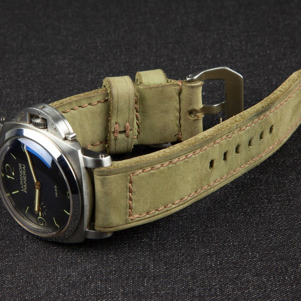 Leather Watch Strap for Panerai, Leather Watch Band , Custom  Watch Band, Watch Strap , Vintage Leather Strap  Distressed, gift father