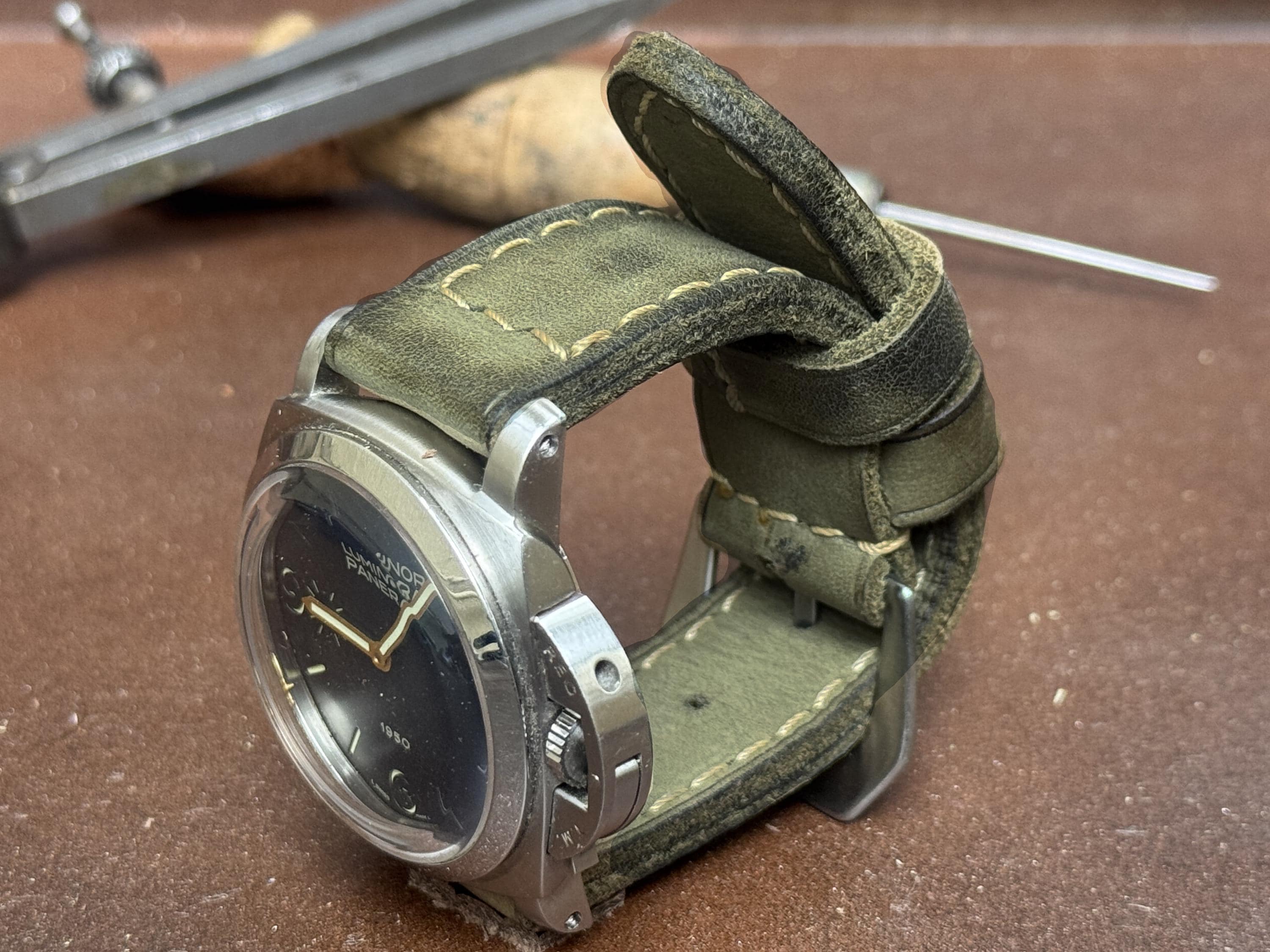 22mm Silver Brushed Screw Tang Buckle Clasp For Panerai PAM Radiomir Luminor Strap
