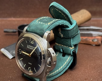 Leather Watch Strap, ,22mm, 24mm, 26mm, Artisan piece, Timepiece accessory .