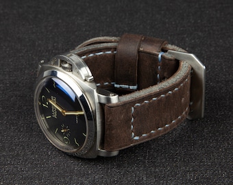 Handmade Leather Watch Strap, Custom 22mm/24mm/26mm, Flow Straps