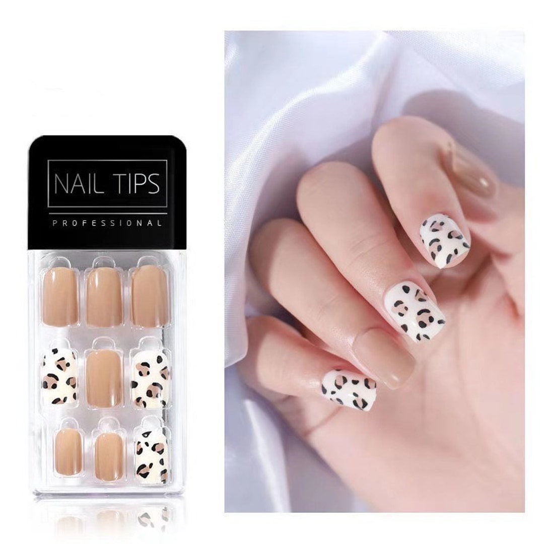 30 Pcs BROWN LEOPARD Square Nails / Press on Nails / Nail - Etsy