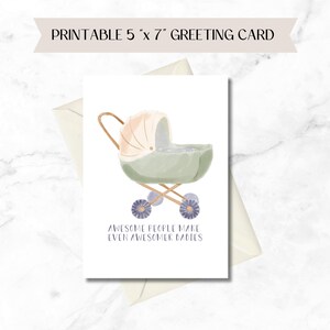 Awesome People Make Even Awesomer Babies, Tarjeta de felicitación para padres primerizos, Felicitaciones, Descarga instantánea, 5 x 7, Tarjeta de felicitación divertida