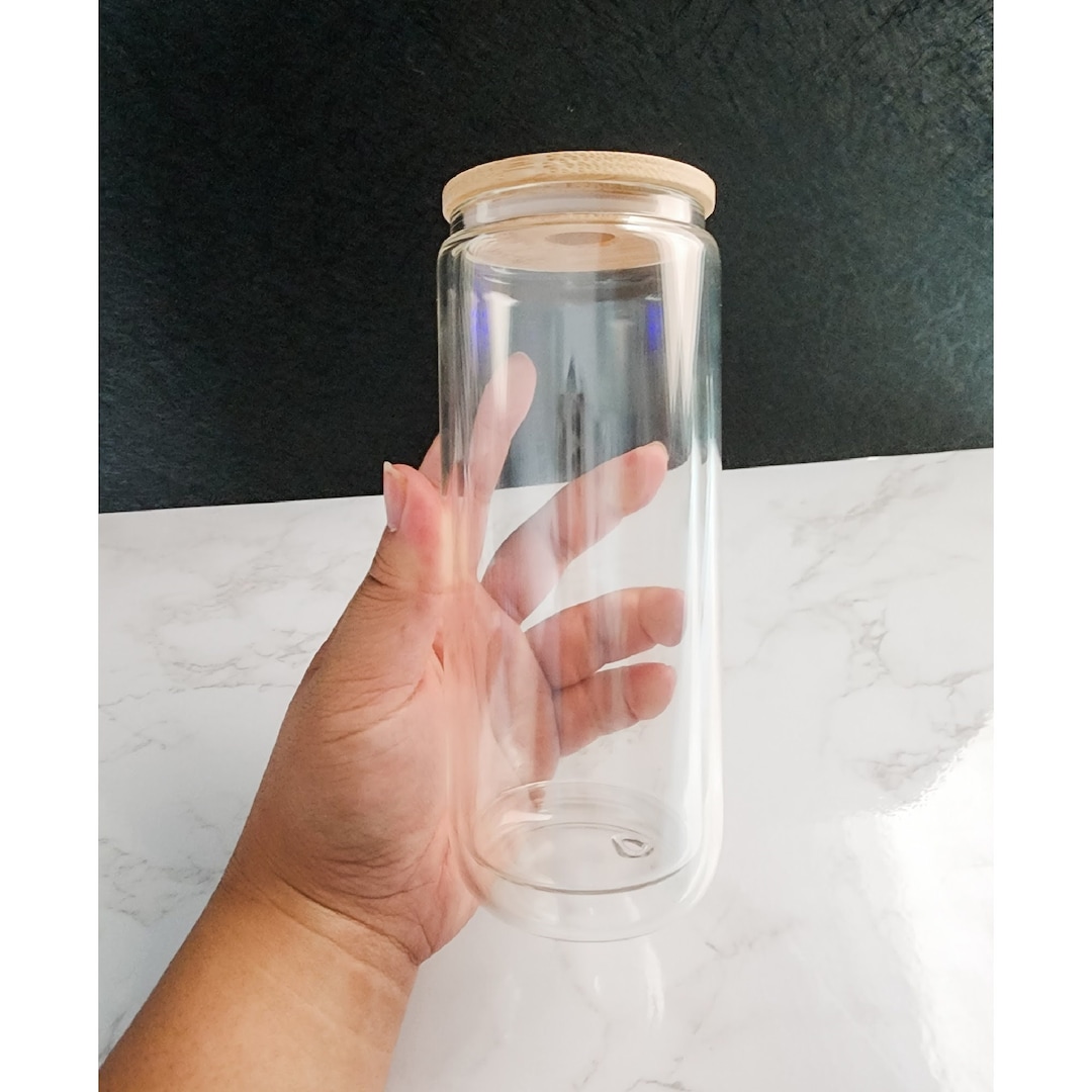 Snow Globe Tumbler Blank, Double Walled Glass Can, Sublimation Tumblers