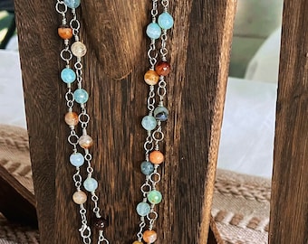 Wire Wrapped Agate Necklace
