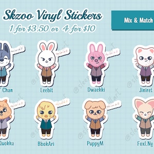 Skzoo Stray Kids Stickers for Laptops, Water bottles, Notebooks