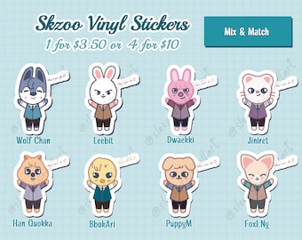 Skzoo Stray Kids Stickers for Laptops, Water bottles, Notebooks