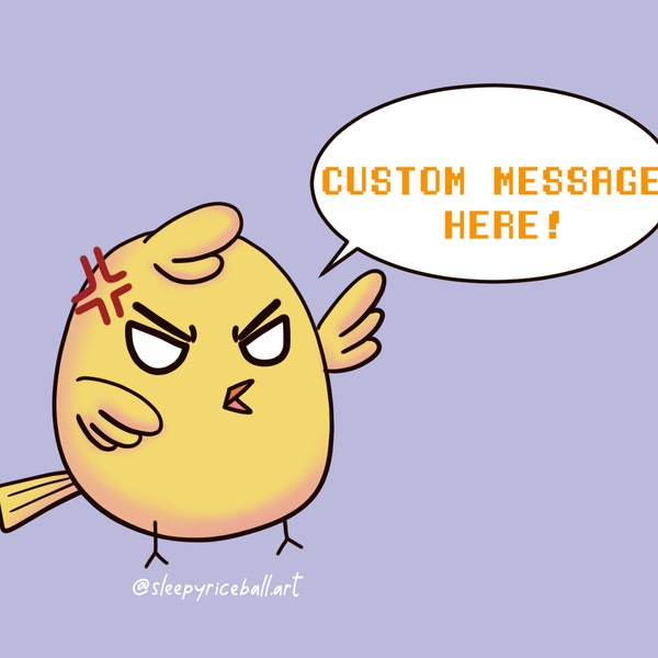 Customizable Angry Borb Reminder - 4x6 mini print