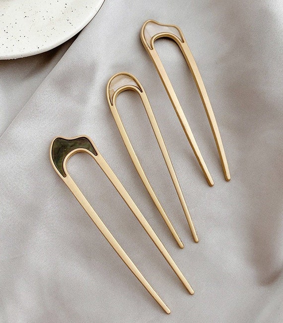 2 Piece French Hair Pin Etsy