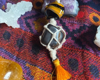 Tiger Iron | Crystal Macramé Necklace