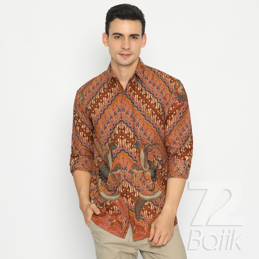 【新品未使用】rajabrooke BATIK STOLE M BROWN BinHouse Batik Designs Silk Narrow Stole 2 Tone Maroon