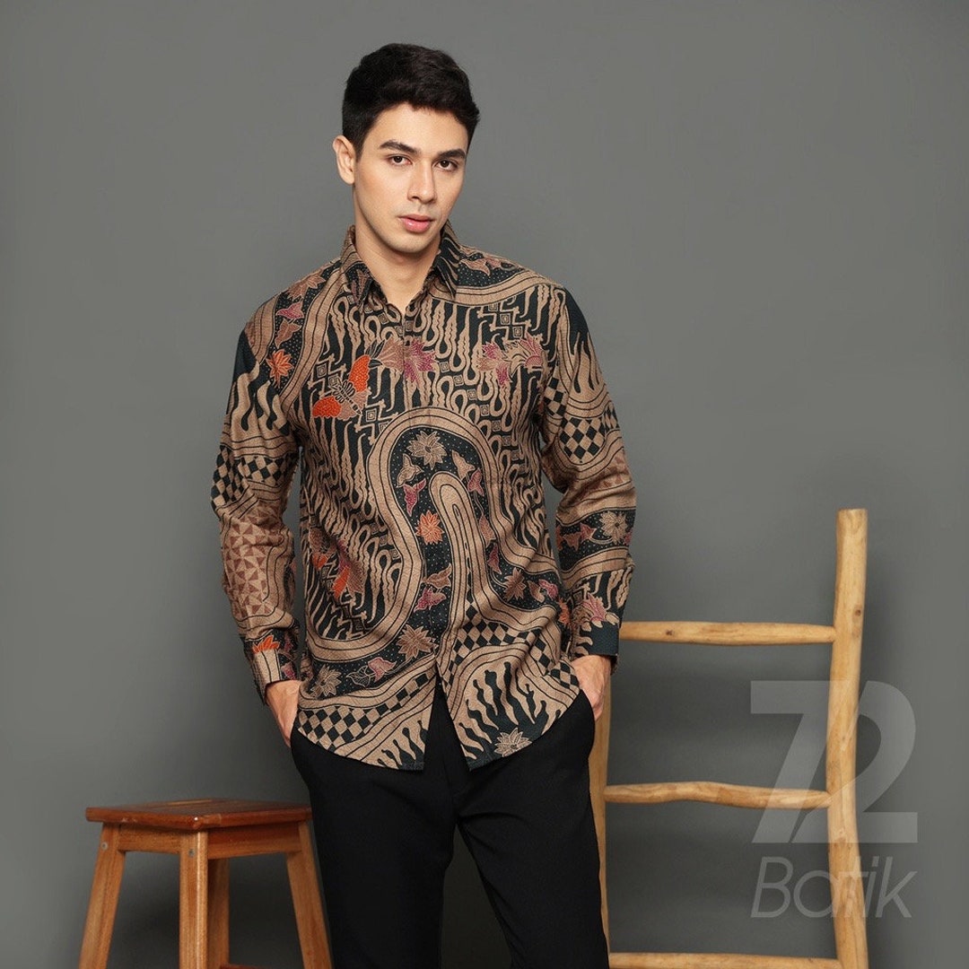 Men's Batik Shirt – Nightfall Leaf | Short Sleeves main image 1