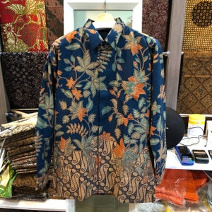 Men's Traditional Indonesia Batik Shirt Long Sleeve Parang Premium Dobby Cloth Made to Order 72 Batik image 7