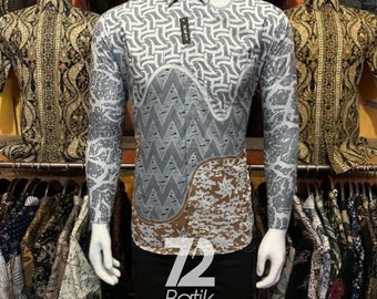 Men's Long Sleeve Batik Shirt: Semeru Style, Formal Wear