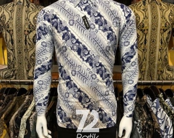 Men's Long Sleeve Batik Shirt: Pantai Klayar Style