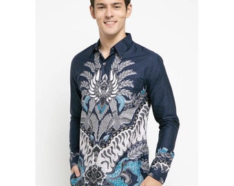Chemise batik pour couple assortie : sergé de coton à manches longues