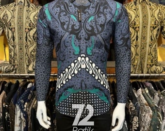 Amangkurat Style Men's Batik Shirt: Long Sleeve Formal Wear
