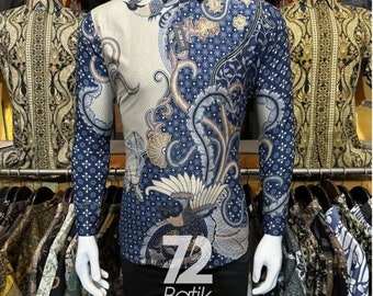 Men's Long Sleeve Batik Shirt: Pandawa Style Formal Wear