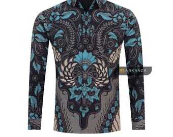 ARKANZA - Batik Shirt Top with ADHI LAKSANA Motif Long Sleeve Slim Fit