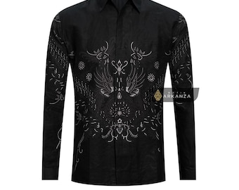 Men's Slim Fit Batik Shirt – Premium Cotton Long Sleeve Formal Wear