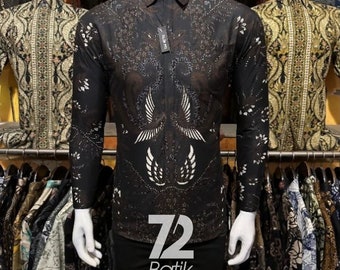 Men's Long Sleeve Batik Shirt: Kalingga Style, Formal Wear