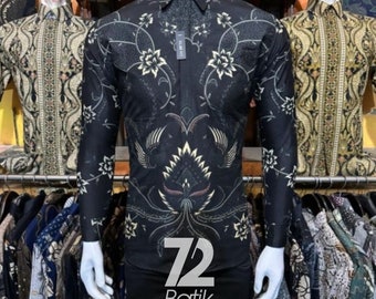 Men's Long Sleeve Batik Shirt: Formal Diplomat Style