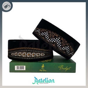 Embroidered Velvet Kufi Hat: Malaysia Groom Aboki Cap
