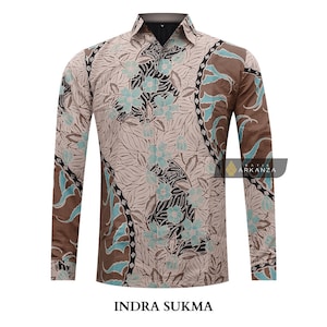 ARKANZA - Batik Shirt Top with INDRA SUKMA Motif Long Sleeve