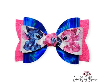 Pink and Blue Alien Love Starbucks/Stanley Straw Topper Bow