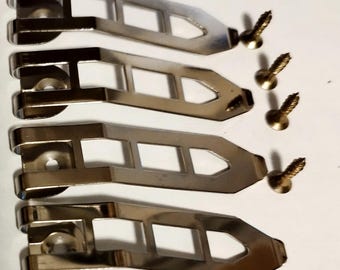 Lot de 4 tournettes en acier nickelé et 4 vis pour encadrement