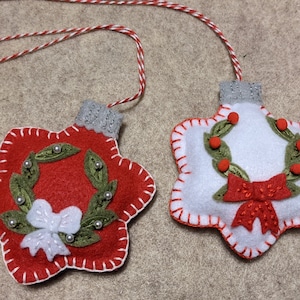 Felt Christmas Ornament Vintage Style Embroidery on Felt - Etsy