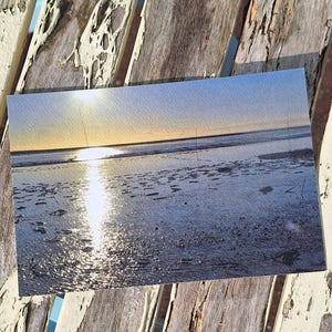 Cartolina Mare dei Wadden, 10 x 15 cm, strutturato, fotografia, stampa fotografica, fotografia naturalistica, biglietto d'auguri, cartolina, Mare del Nord, bassa marea, tramonto, distese fangose