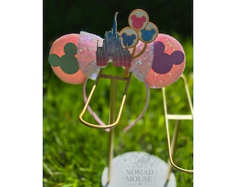 Retro Castle Mouse Ears • Pastel Sequin Theme Park Headband (B-Grade)