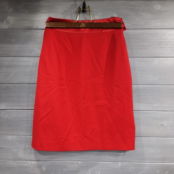 Gala Mondi Red Midi Wool Womens Uk Sz4 A-line Made in West Germany