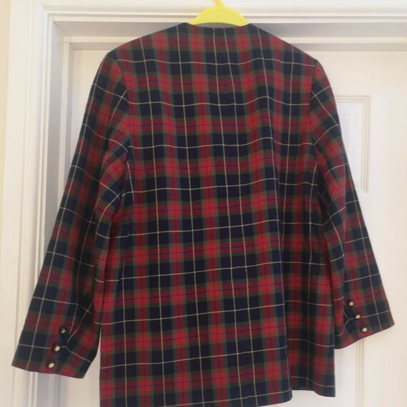 Avoca Collection Jacket UK 12 Red tartan Check Co… - image 5