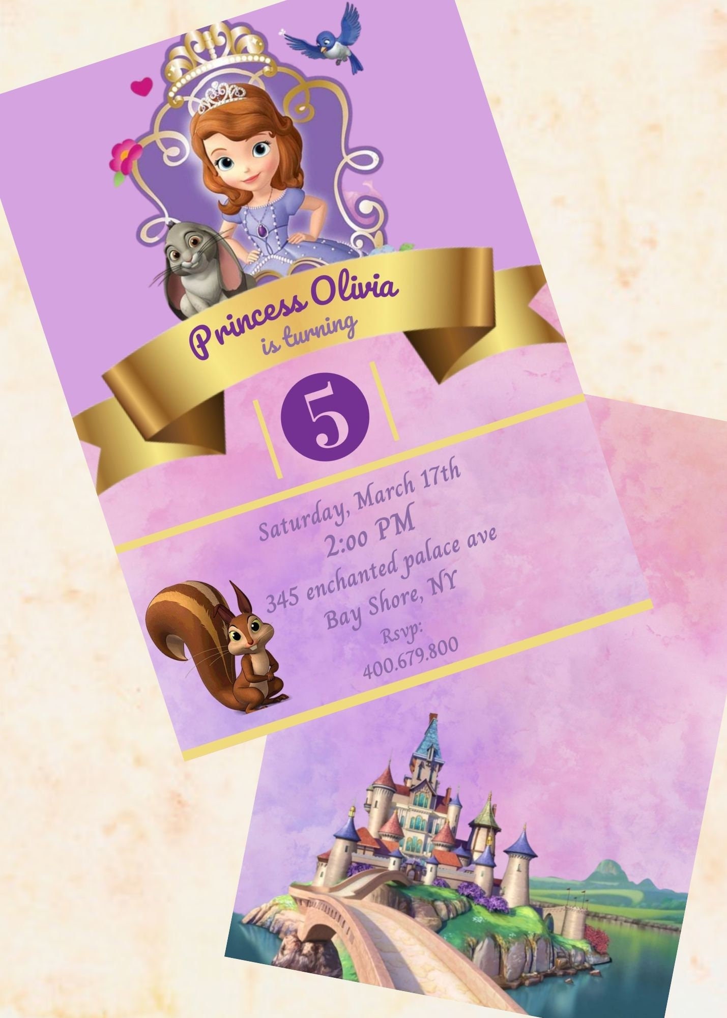 Diy Sofia The First Invitations