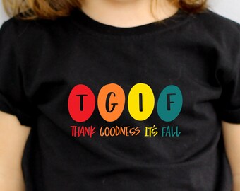 TGIF 秋が来た！幼児用シャツ | Bella Canvas 3001T | キッズ秋Tシャツ