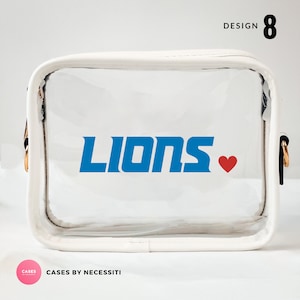 Detroit Lions -NFL Football Custom Clear Bag- Stadium Approved- Cute Crossbody