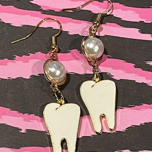 Tooth earrings, molar earrings, dental earrings, dental assistant, hygienist, tooth jewelry, teeth, molars, dangle.