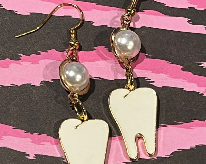 Tooth earrings, molar earrings, dental earrings, dental assistant, hygienist, tooth jewelry, teeth, molars, dangle.