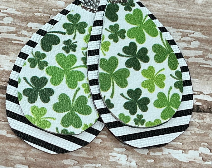 Clover earrings, shamrock earrings, St. Patrick’s earrings