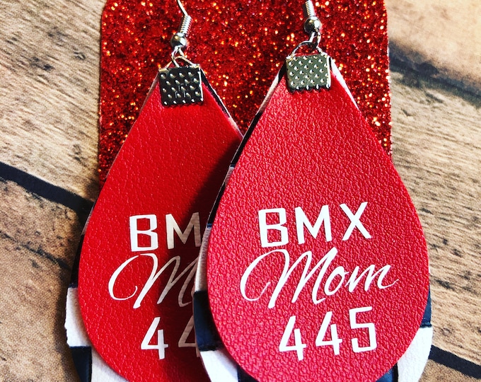 Bmx mom, custom bmx earrings, racing earrings, motorcross earrings