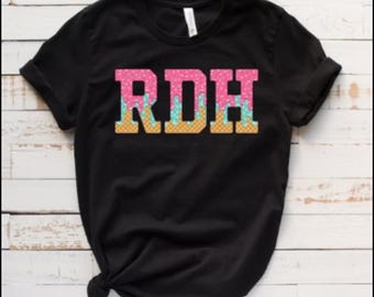 Ice cream drip, custom, personalized saying, initials, professions, dental tee.