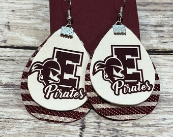 Personalized school earrings, school earrings, logo earrings