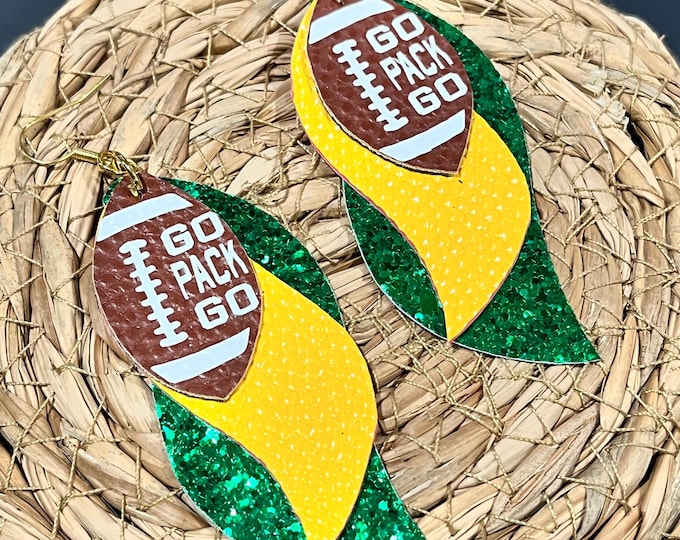 Custom football earrings, swirl football earrings, customizable football earrings, personalized football earrings, team earrings, gameday