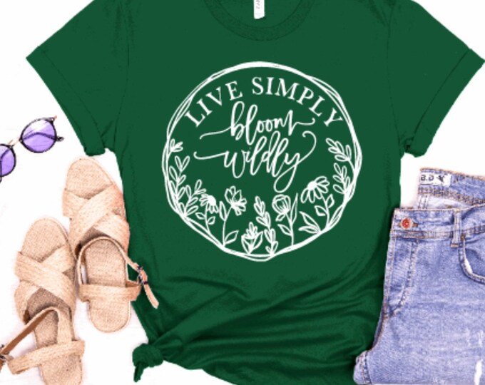 Bloom wildly, hope graphic tee, floral tee, floral circle inspired tee