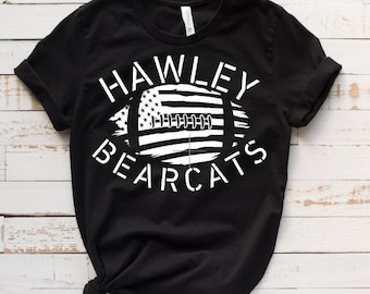 Football flag tee, customizable football tee, flag tee, school spirit tee, team name flag tee, football gear, football custom shirts