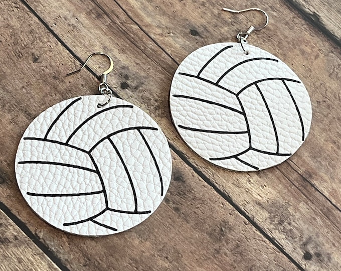 Volleyball earrings, personalized sports earrings, sports jewelry, volleyball circle earrings, customizable earrings, volleyball jewelry