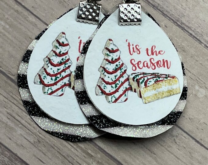 Christmas earring, cake earrings, Holliday earrings