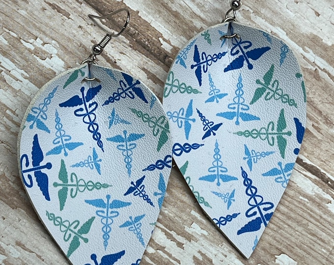 Medical symbol custom earrings, medical earrings, healthcare earrings, nurse, doctor