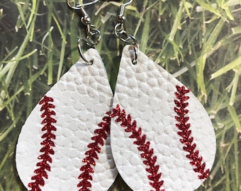 Baseball earrings, simple baseball